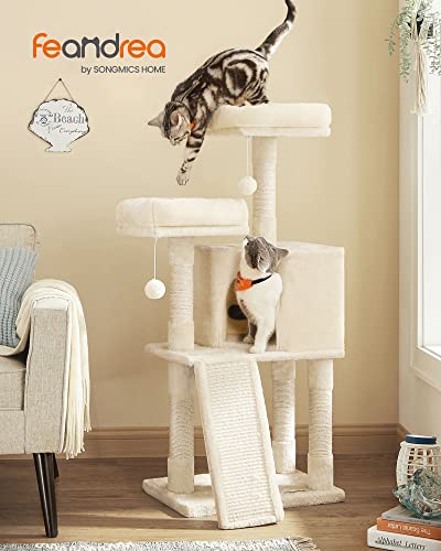 45.3-Inch Cat Tree with Scratching Post and Ramp Q34658