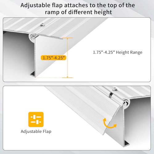 3" Rise Aluminum Door Threshold Ramp with Non-slip Surface P287873