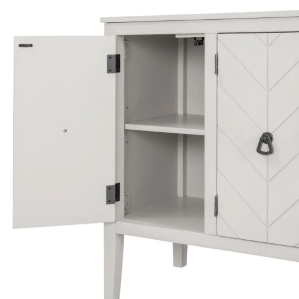 Wooden Storage Cabinet with Adjustable Shelf, Antique Gray V608812