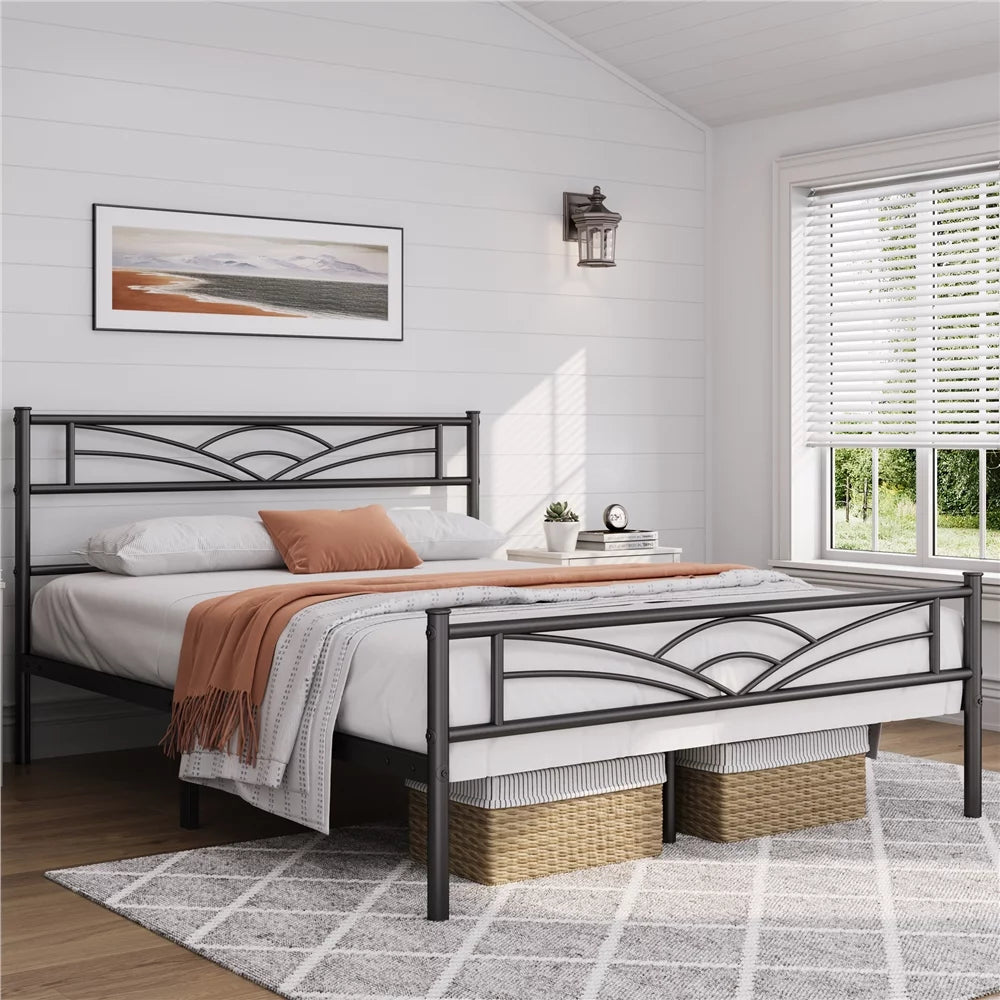 Queen Black Metal Bed H425683