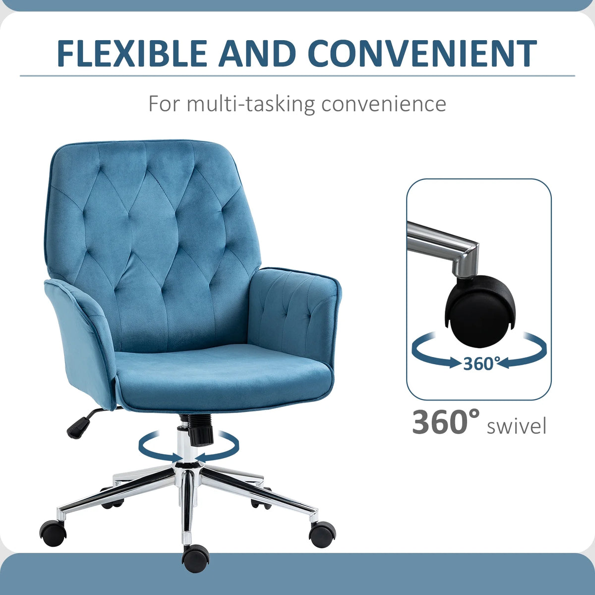 Blue Adjustable Swivel Task Chair V4243