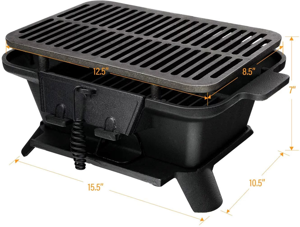 Charcoal Portable BBQ Grill with Double-sided Grilling Net Z886