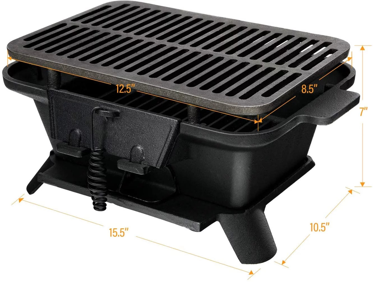 Charcoal Portable BBQ Grill with Double-sided Grilling Net Z886