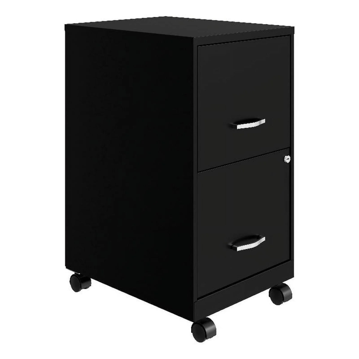 18" 2 Drawer Mobile Metal File Cabinet - Black M141