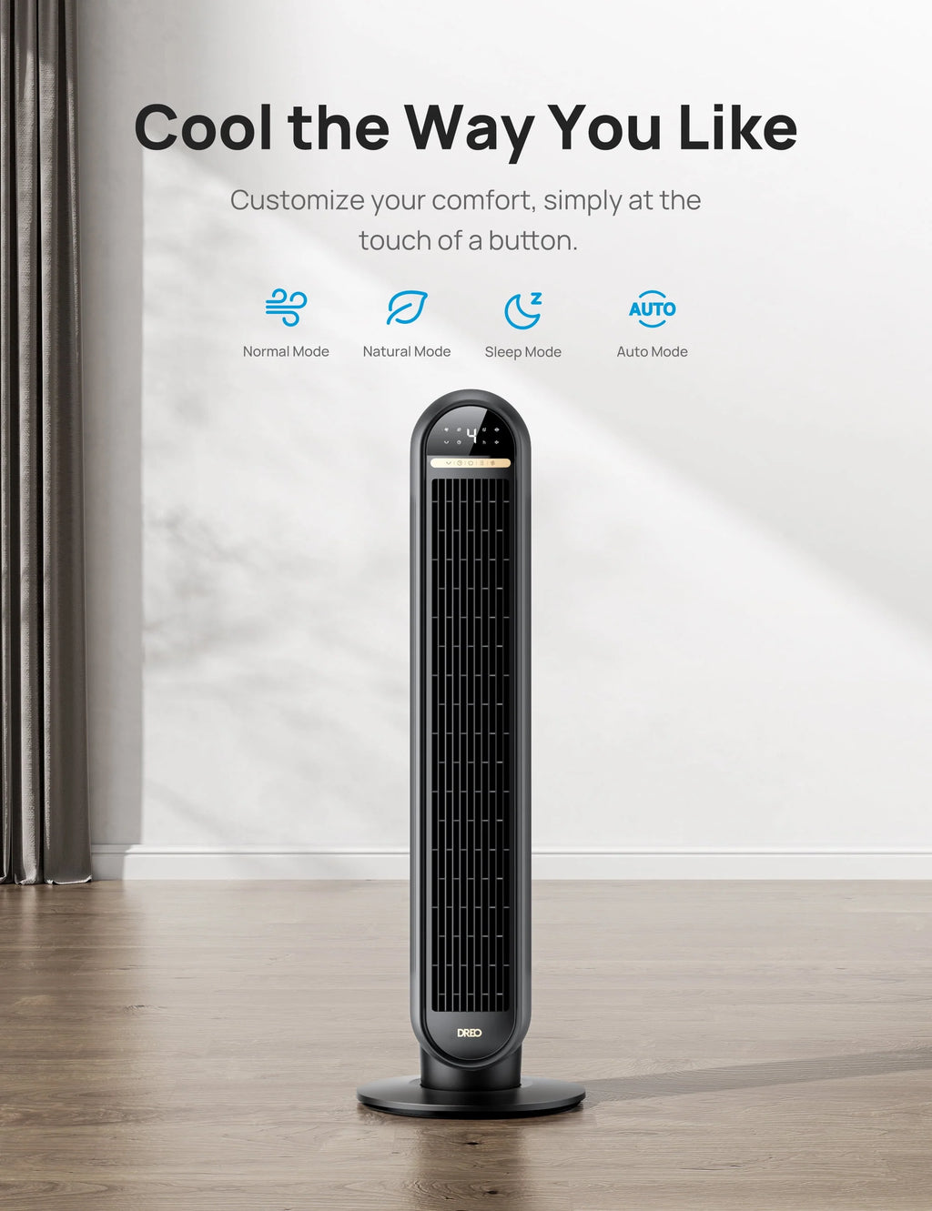 36 Standing Floor Fan with Remote, 90° Oscillating, 4 Speeds, 4 Modes Y41672
