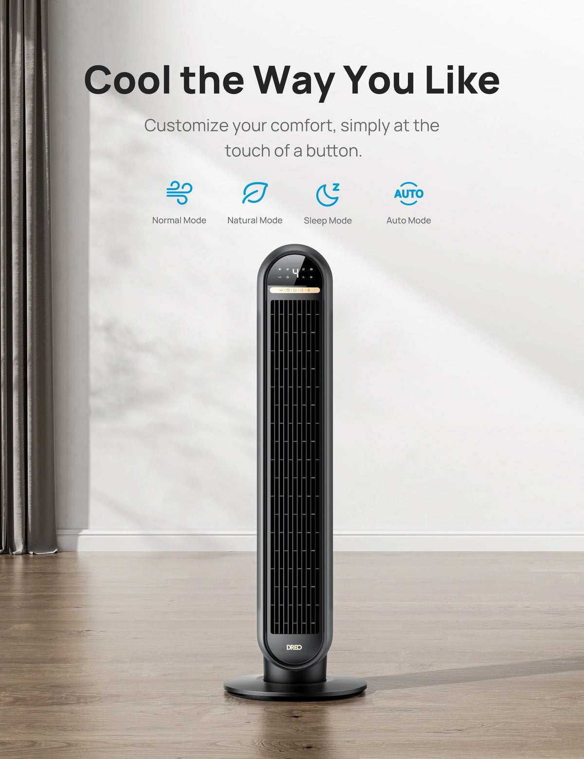 36 Standing Floor Fan with Remote, 90° Oscillating, 4 Speeds, 4 Modes Y41672