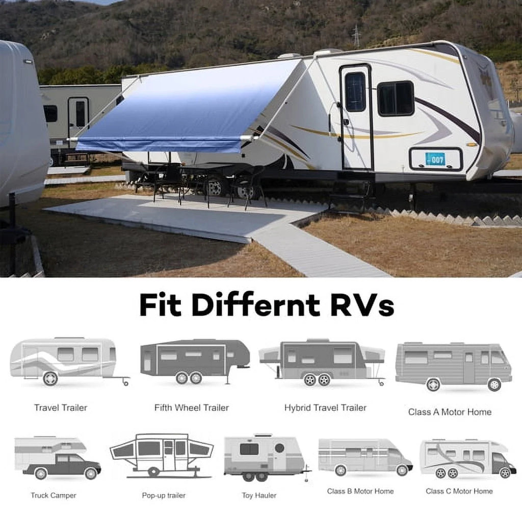 Blue Heavy Duty RV Awning Fabric Replacement 17' M593847