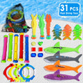 31 Pcs Pool Diving Toys with Storage Bag D430