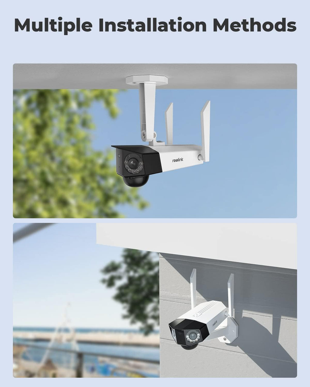 2K Security Battery Camera Outdoor Wireless Solar with Dual Lens U76209