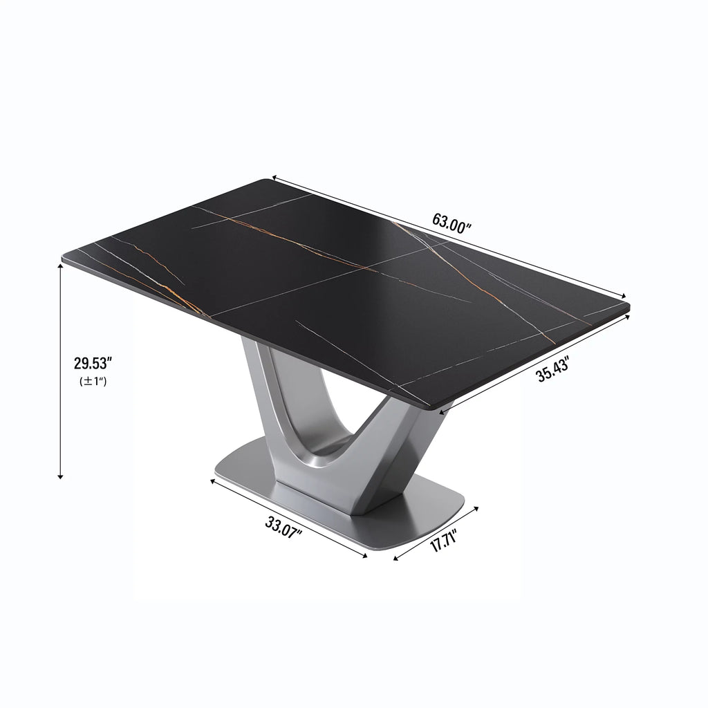 63" Sintered Stone Dining Table for 6 Person E3623