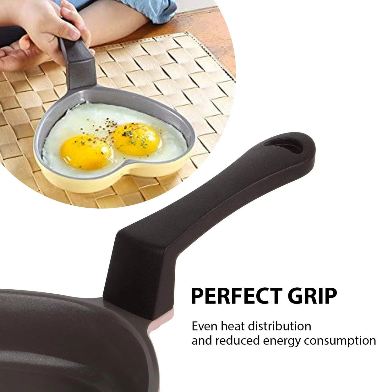 Pink & Red Ceramic Nonstick Heart-Shaped Egg Pan Set J967311