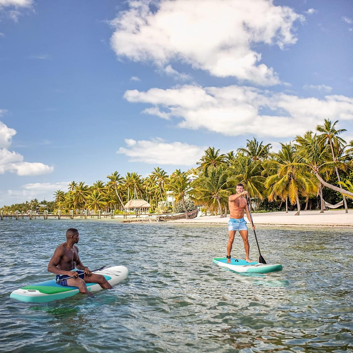 Inflatable Stand Up Paddle Board with Adjustable Paddle, Pump, Leash & Carry Bag E667