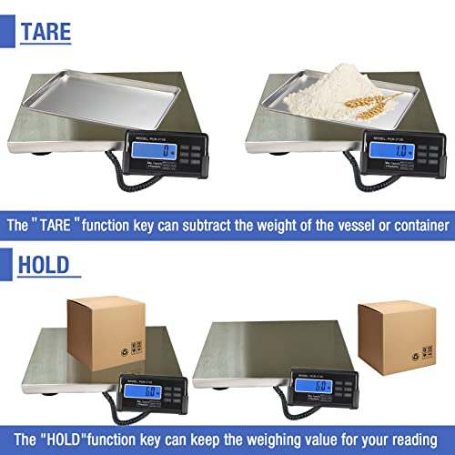 660lbs LCD Digital Platform Heavy Duty Portable Stainless Steel Shipping Scale J4690