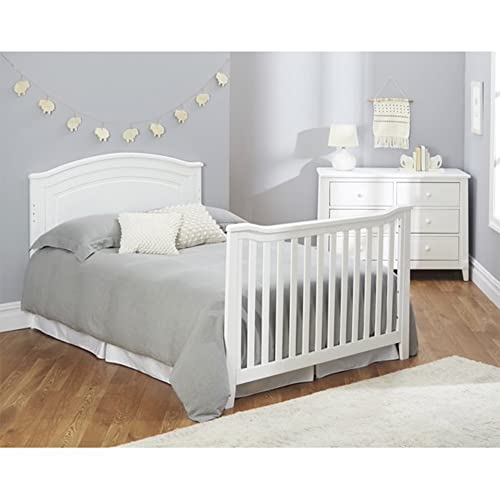 Gray Round Top 4-in-1 Convertible Wooden Crib Y333816