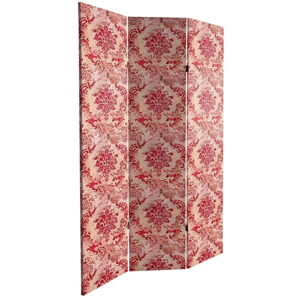 6 ft. Tall Aged Damask Canvas Room Divider W620
