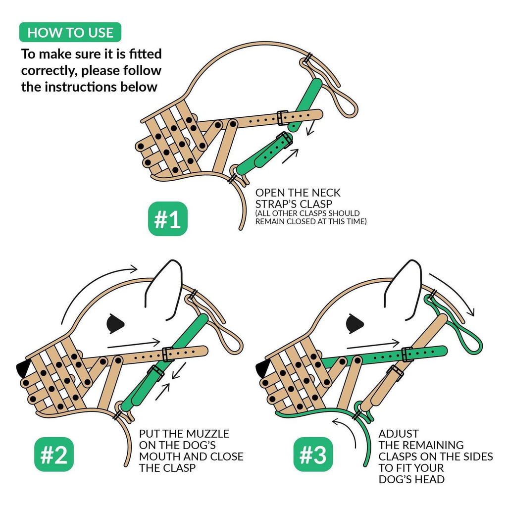 Leather Dog Muzzle Medium Large Breeds I27881