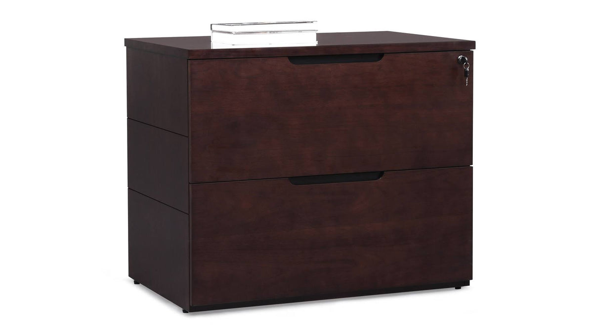 2 Drawer Lateral Filing Cabinet Dark Walnut L467