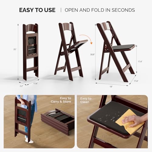White 4 PC Resin Folding Chairs with Cushion W6508