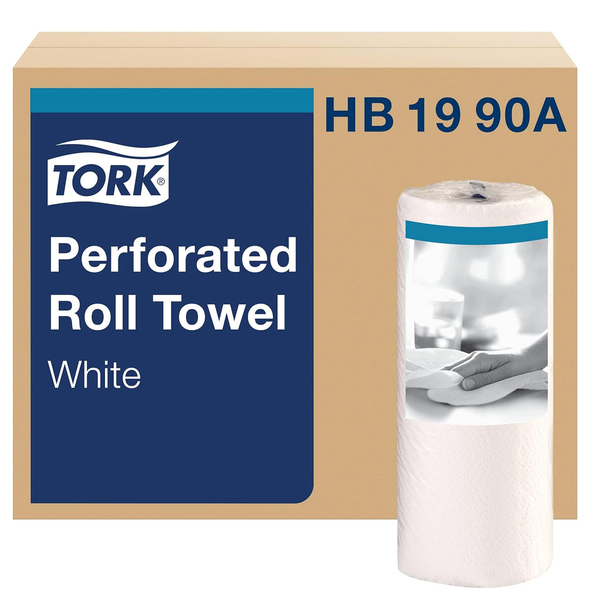 Perforated Paper Towel, White, 2-Ply, Case of 30 Rolls, 120 per Roll, 3,600 Towels Pack of 2 E35154