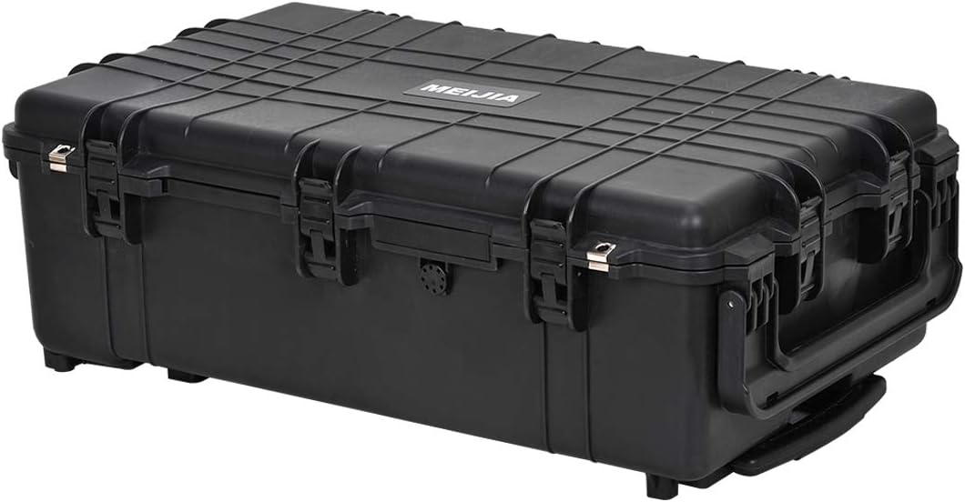 Portable Rolling Waterproof Hard Case with Wheels and Retractable Pull Handle, Black, 31.65inch x 19.37inch x 11.02inch P943325