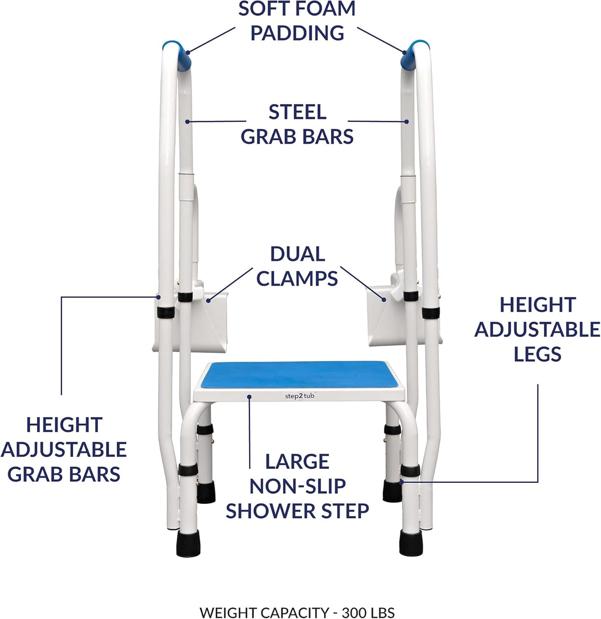 Adjustable Height Stainless Steel Step Stool with Handle E3421