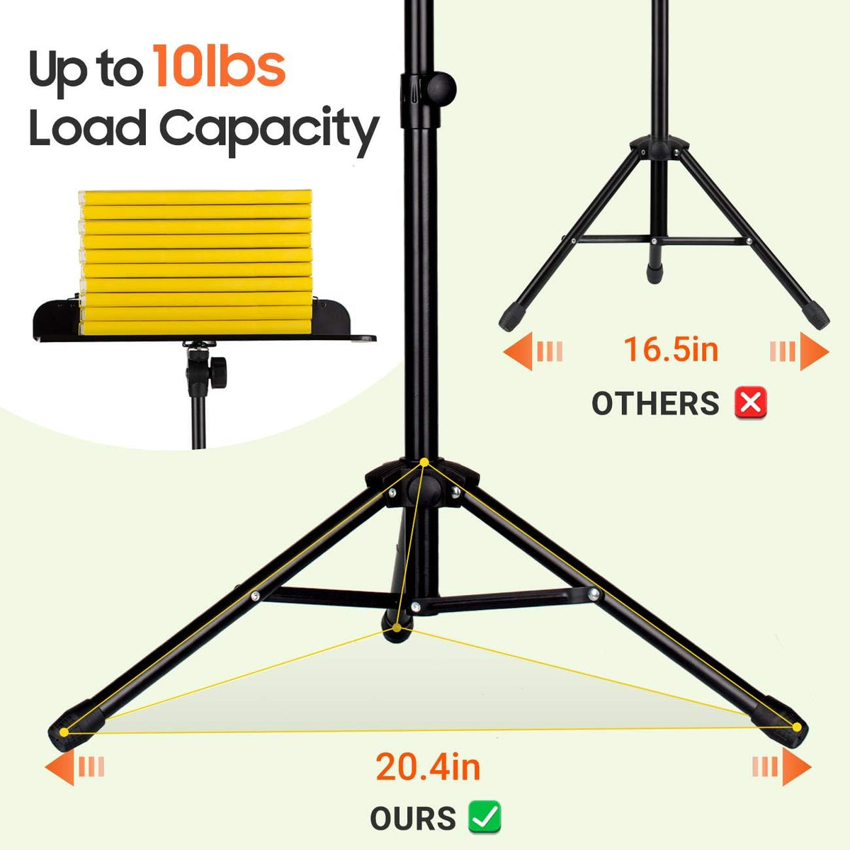 2 in 1 Foldable Sheet Music Stand with Carrying Bag U342