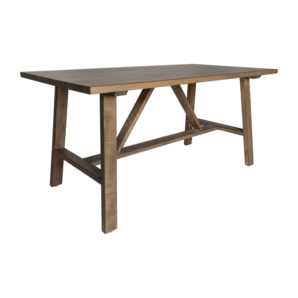Solid Wood Trestle Coffee Table in Rustic Brown T9133