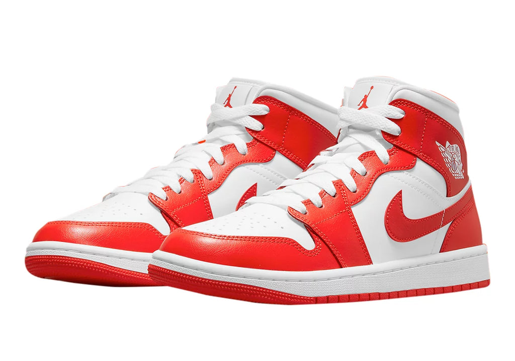 White Habanero Red Mid Sneakers J1431