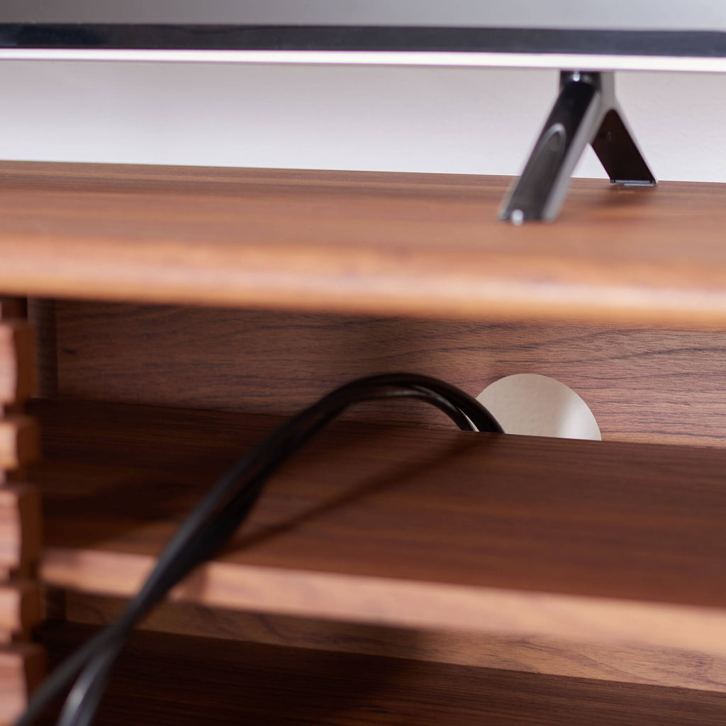 Walnut 2-Shelf Media Stand Q393789
