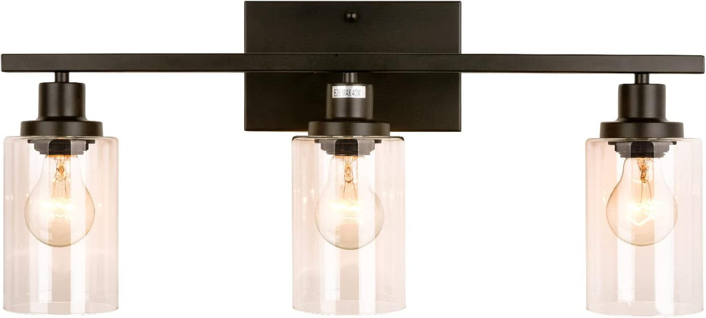 3-Light Black Wall Sconce Bathroom Vanity Light I886688