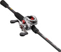 Silver Baitcast Reel and Fishing Rod Combo, 6-Foot 10-Inch 1-Piece Premium IM6 Graphite Rod with Split Grip EVA Handle G9590