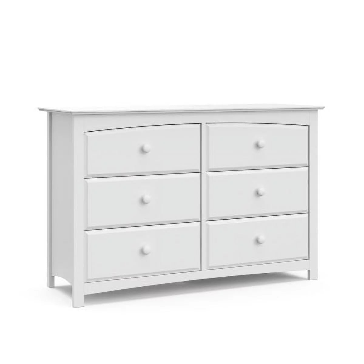 White 6 Drawer Double Dresser D1282