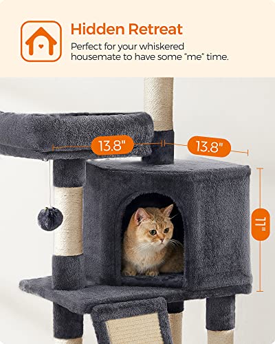 45.3-Inch Cat Tree with Scratching Post and Ramp Q34658
