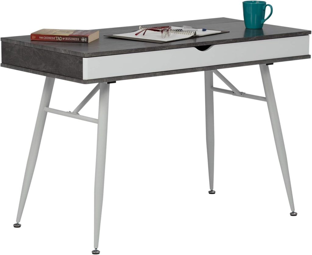 Black Graphite Ashwood Desk with Storage Compartments S59937