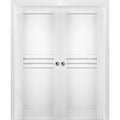 Sliding French Double Pocket Doors 36 x 96 inches White MDF Interior Doors N297