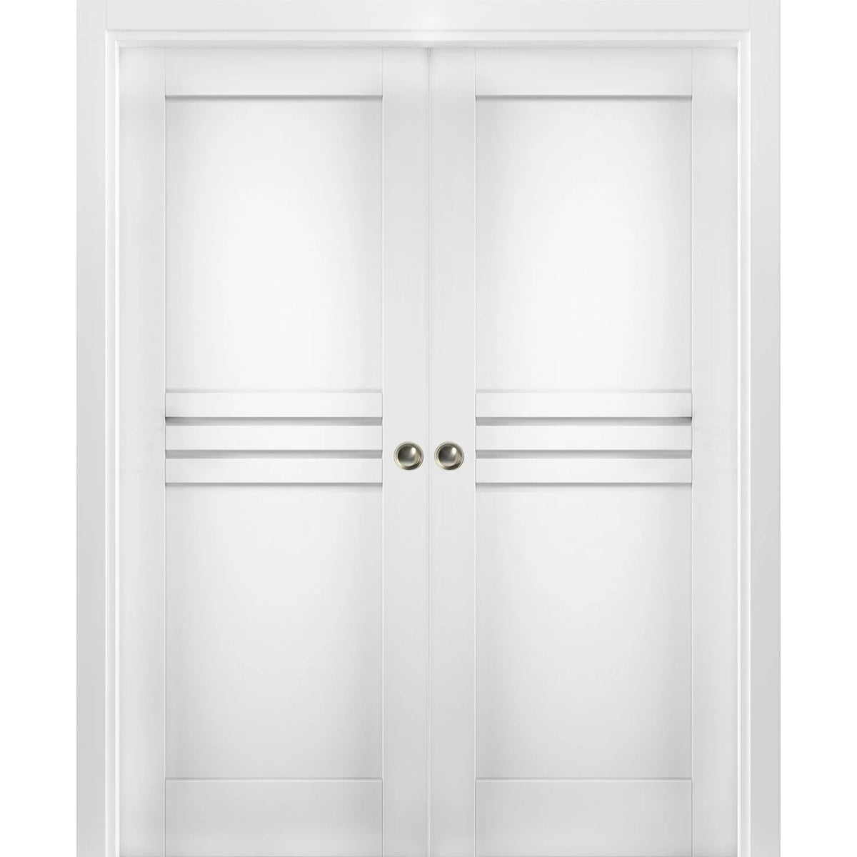 Sliding French Double Pocket Doors 36 x 96 inches White MDF Interior Doors N297