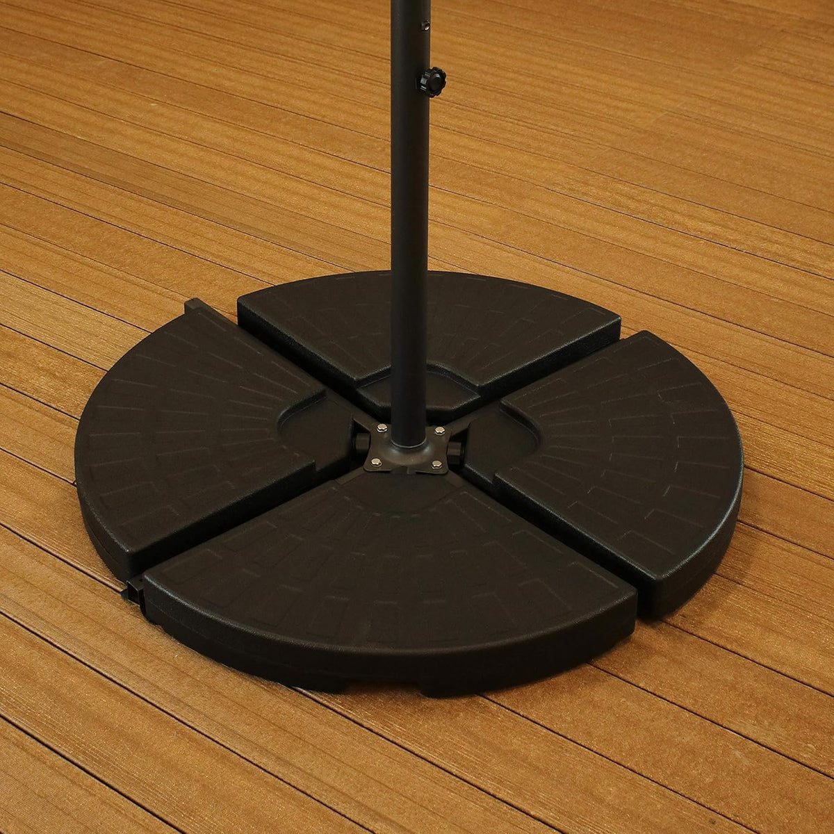 4-Piece Heavy-Duty Cantilever Offset Patio Umbrella Base Plates Black B817437