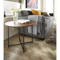Modern Classic Round End Table with Recycled Natural Steel and Satin Etched Tempered Glass Top N132534