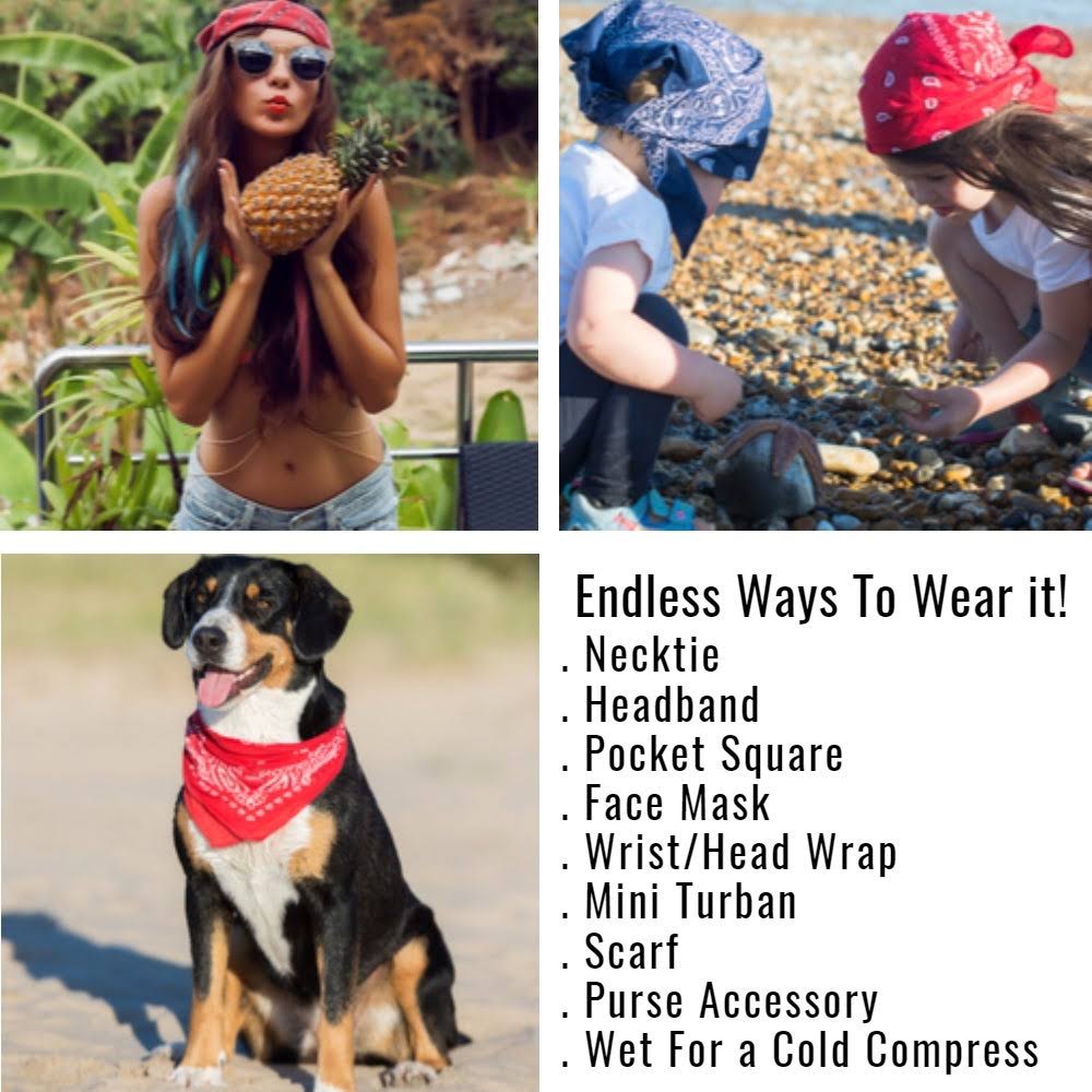 Pack of 96 Cotton Double Sided Bandanas A619368