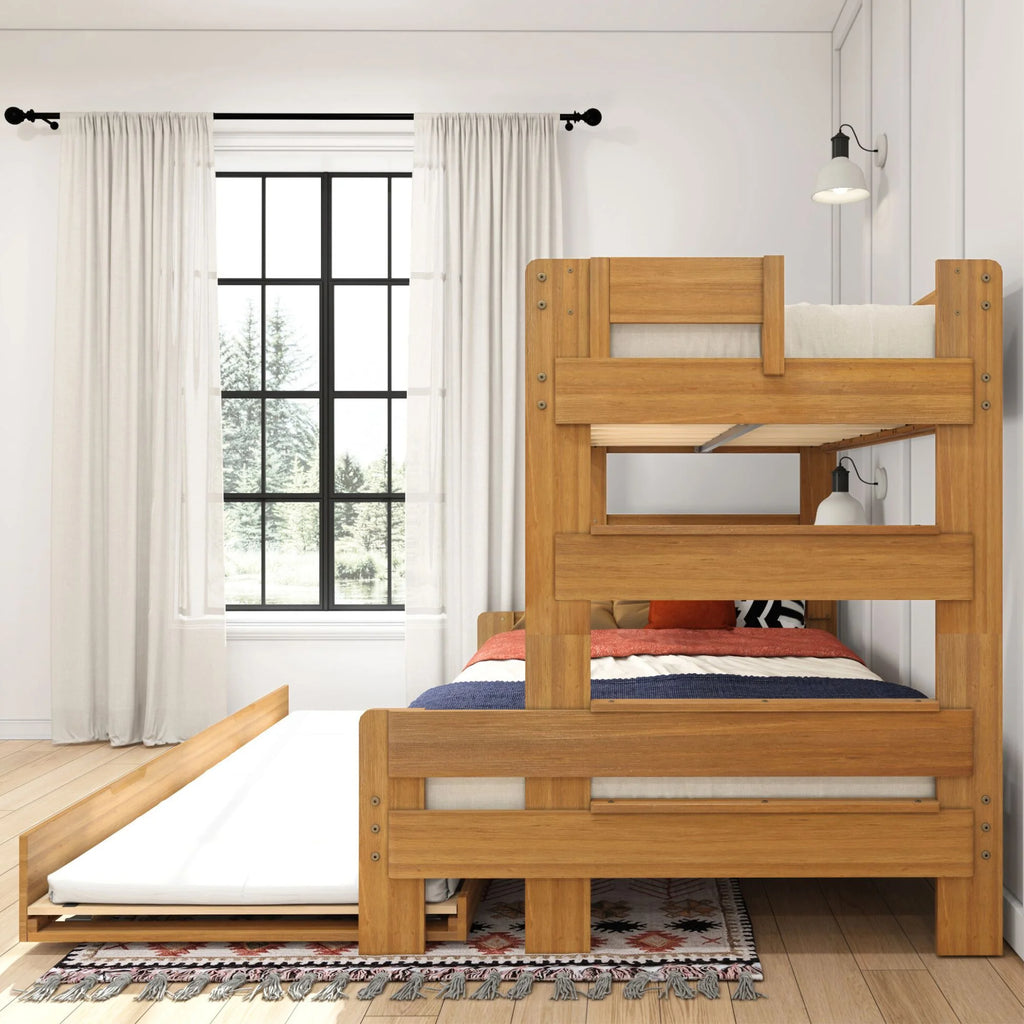 Twin Over Full Wood Bunk Bed with Trundle N5772