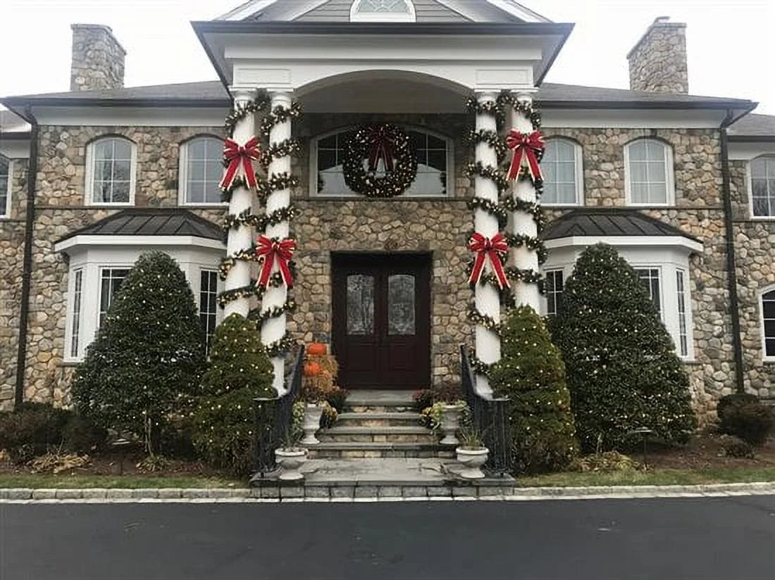Pre-Lit Mixed Noble Garland with 100 Warm White Lights and Pinecones H1848