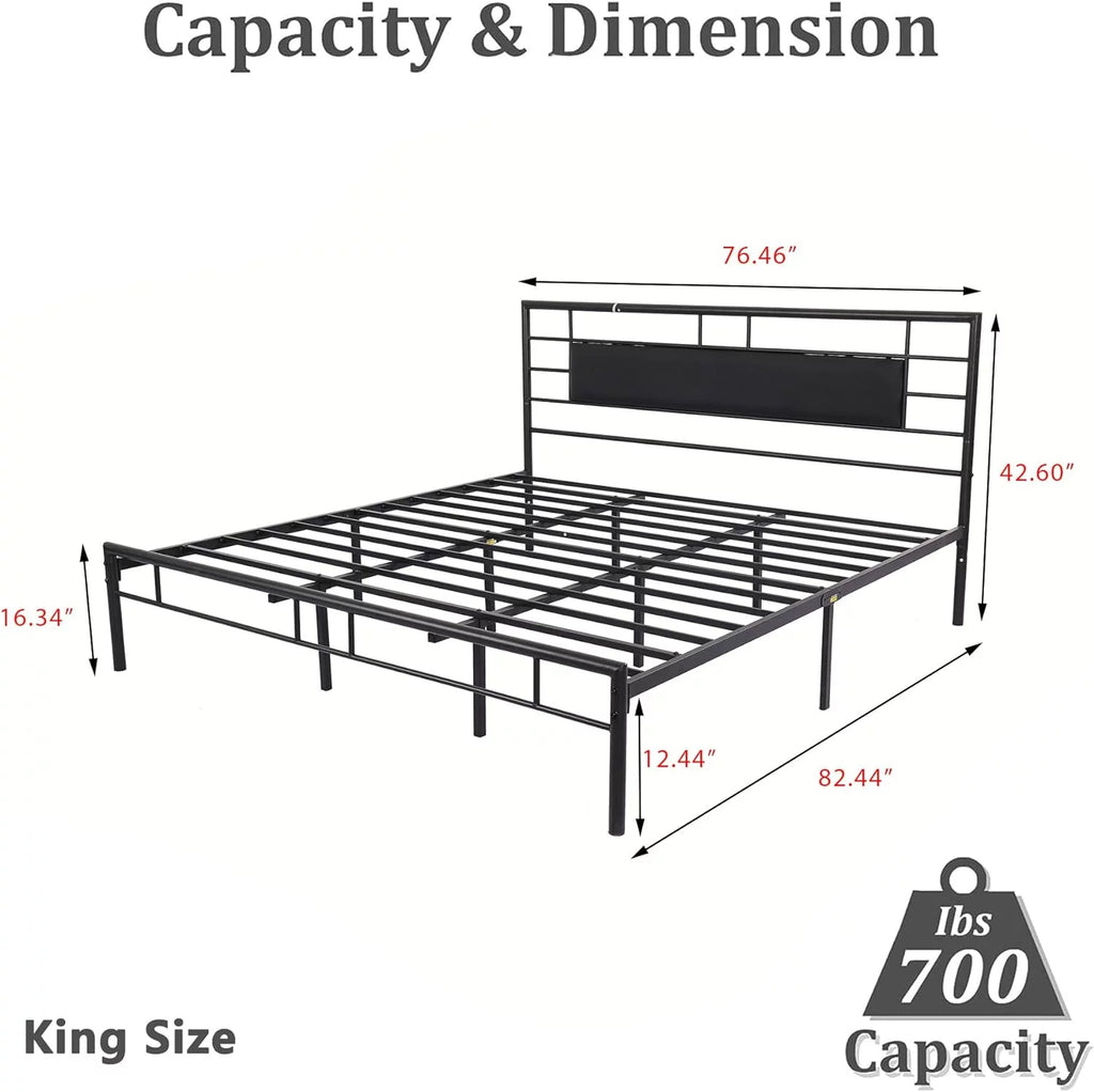 Full Size Gold Metal Platform Bed Frame U437
