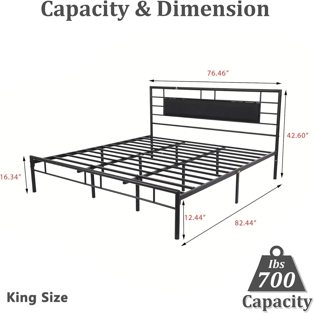 Full Size Gold Metal Platform Bed Frame U437