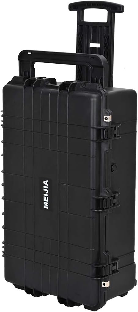Portable Rolling Waterproof Hard Case with Wheels and Retractable Pull Handle, Black, 31.65inch x 19.37inch x 11.02inch P943325