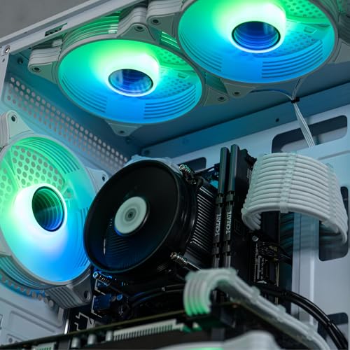 White Liquid-Cooled Gaming Desktop Computer, AMD Ryzen 7, RTX 4060 8GB, 32GB DDR4, 1TB NVMe SSD K25927