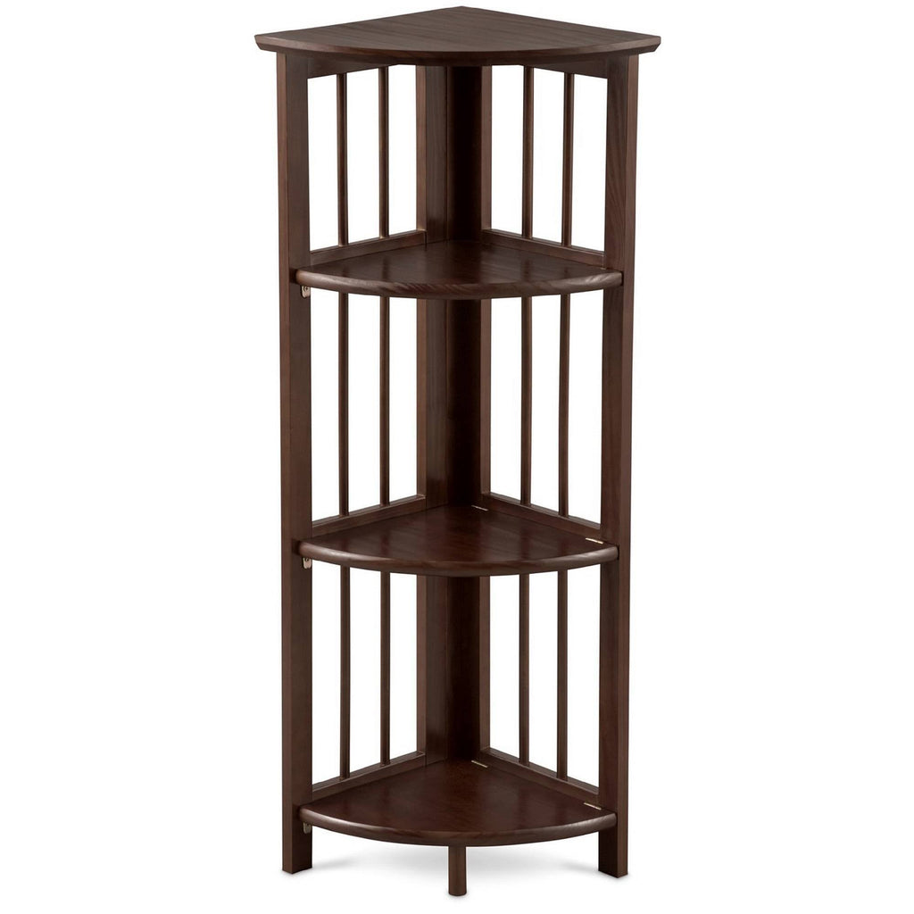 4 Shelf Corner Folding Bookcase Truffle Brown A90425