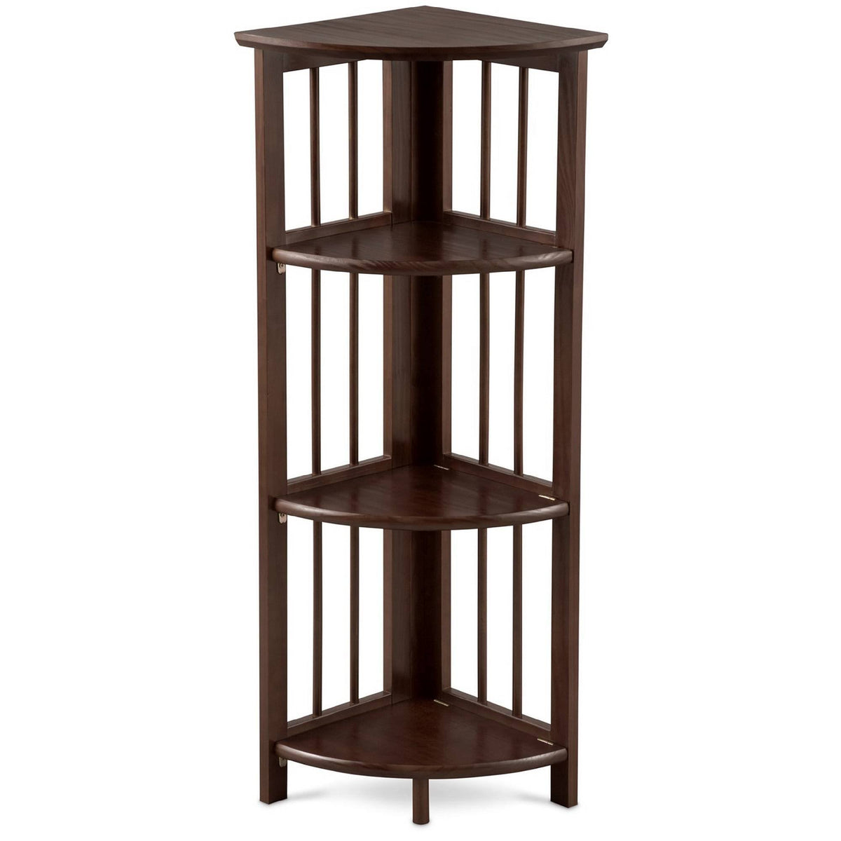 4 Shelf Corner Folding Bookcase Truffle Brown A90425