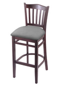 30 inch Bar Stool with Dark Cherry Finish and Grey Seat O199486