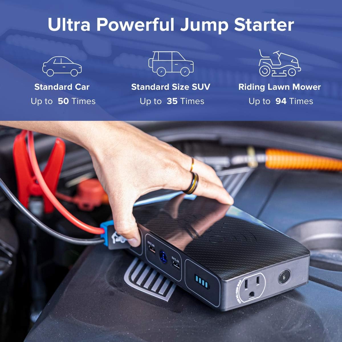 44400 mWh Portable Laptop Power Bank with AC Outlet and Car Charger L386