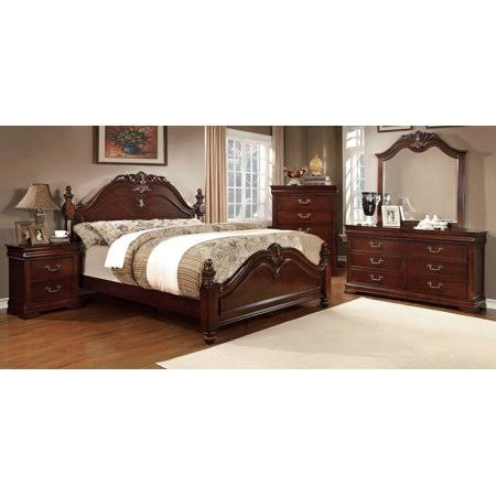 Queen Cherry Traditional Bed Y7907